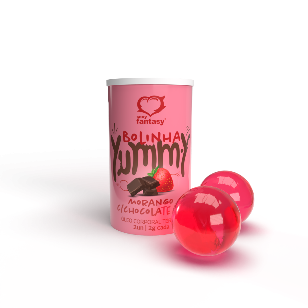 BOLINHA YUMMY MORANGO C/ CHOCOLATE HOT SEXY FANTASY