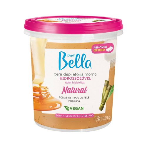 CERA HIDROSSOLÚVEL NATURAL 1,3KG DEPIL BELLA
