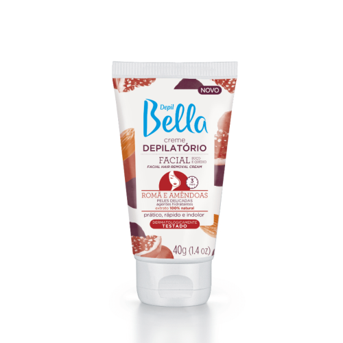 CREME DEPILATÓRIO FACIAL ROMÃ E AMÊNDOAS 40G DEPIL BELLA