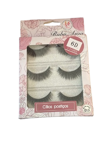 CÍLIOS POSTIÇOS RUBY ANJO 6D 3 PARES 013