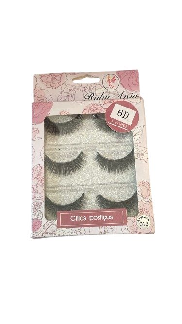 CÍLIOS POSTIÇOS RUBY ANJO 6D 3 PARES 013