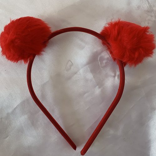 TIARA COM BOLINHAS COR VERMELHO