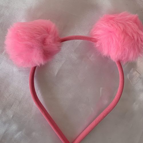 TIARA COM BOLINHAS COM ROSA