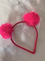 TIARA COM BOLINHAS COR ROSA PINK