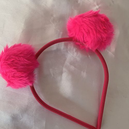 TIARA COM BOLINHAS COR ROSA PINK