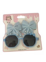 KIT ÓCULOS INFANTIL + LAÇOS COR AZUL