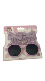KIT ÓCULOS INFANTIL + LAÇOS COR LILÁS