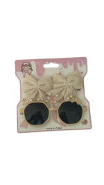 KIT ÓCULOS INFANTIL + LAÇOS COR AMARELO