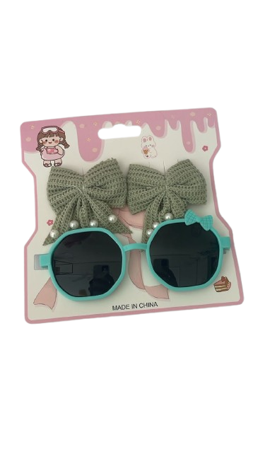 KIT ÓCULOS INFANTIL + LAÇOS COR VERDE