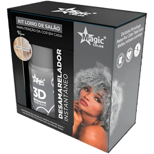 Kit Magic Color Loiro De Salão Blond Black - Efeito Grafite