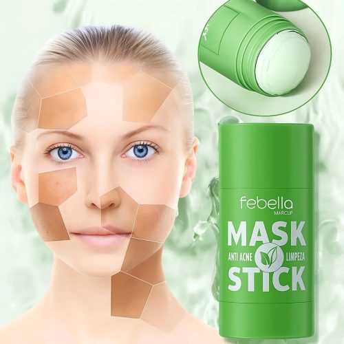 Máscara de Limpeza Facial Febella Green Mask Stick Verde 40g Tipo De Pele Normal e Oleosa Cravos