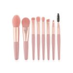 Kit 8 Pincéis Maquiagem Com Estojo Transparente Para Viagem